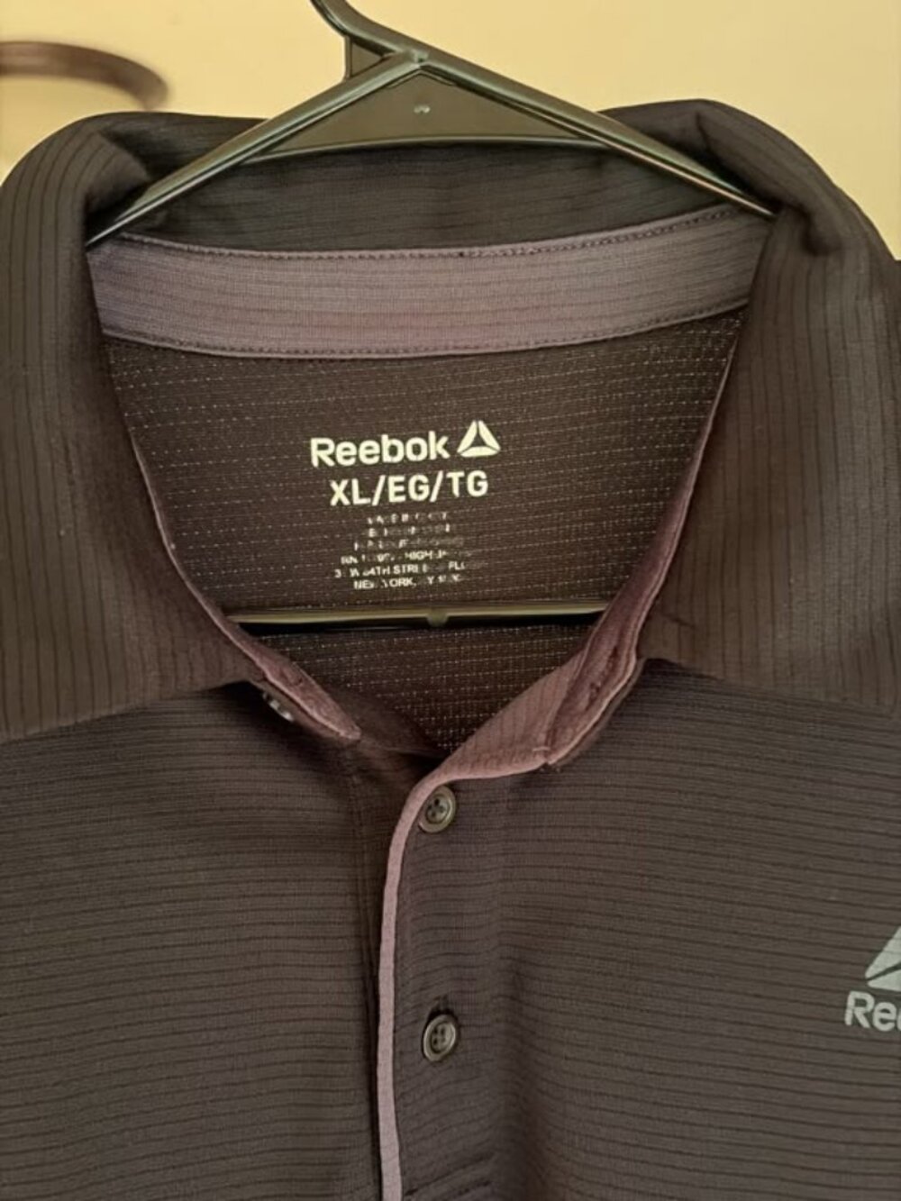 Reebok Performance Ace Polo Shirt Men's XL Black Moisture Wicking Golf Active - Picture 3 of 3